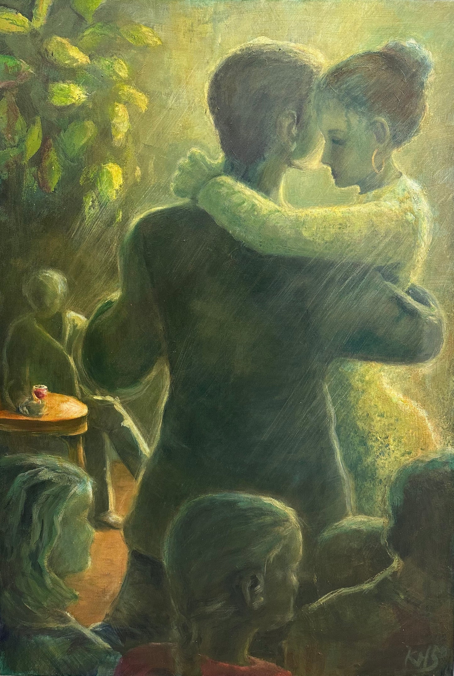 Figurativt maleri danser tango Kari Hidem Sætre